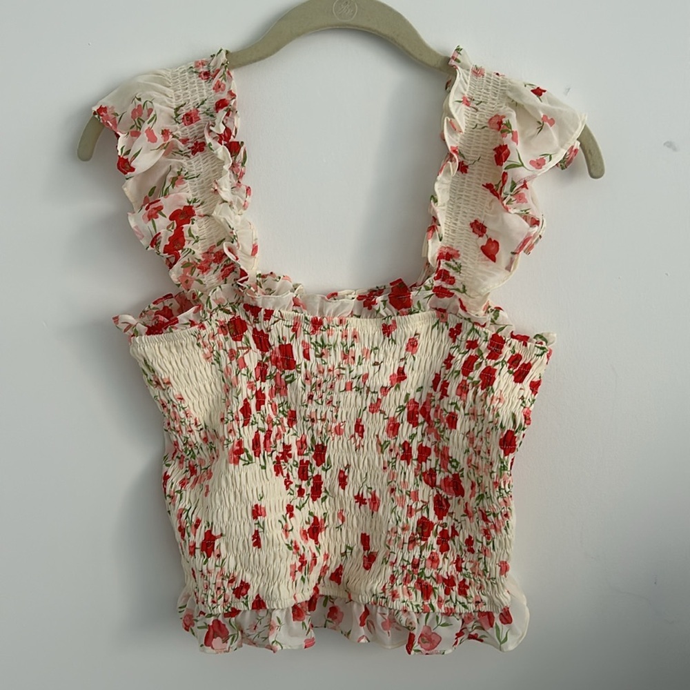 Sugarlips Pleated Floral Tank Top Size XS - Picture 1 of 6